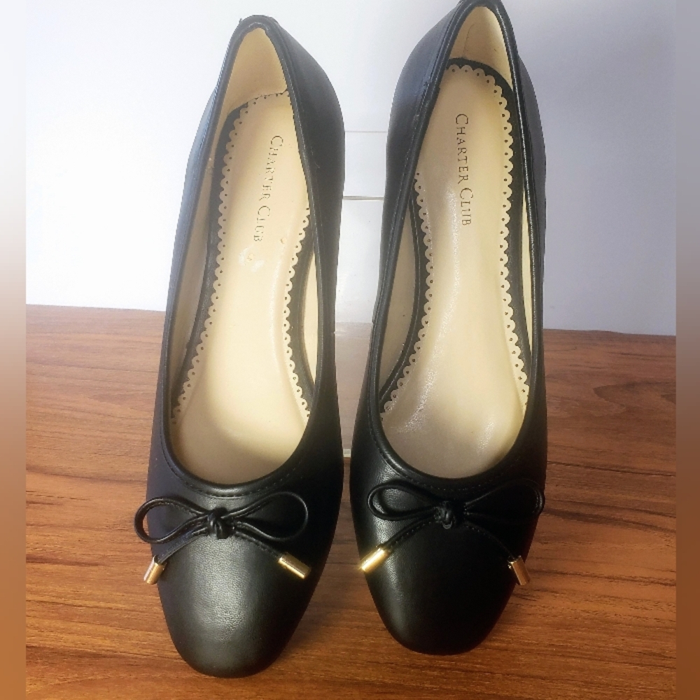 Charter Club "LIYAA" Black Slip-on Ballet Flat, Size 8.5M